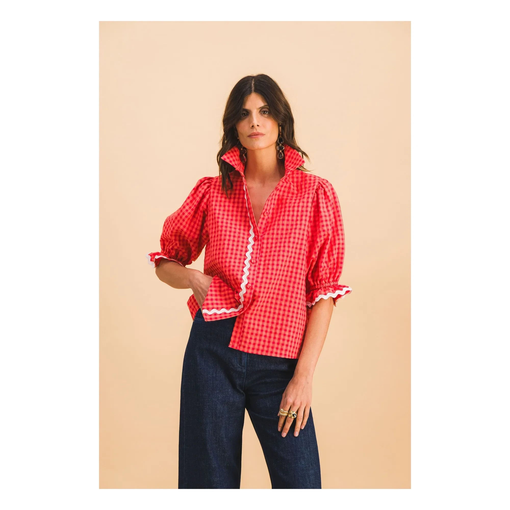 Elise Chalmin - Jim Camisa de algodón | Roja