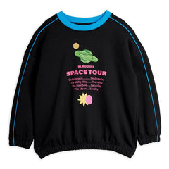 Mini Rodini - Sudadera de algodón orgánico con el logotipo de Space Tour | Negro