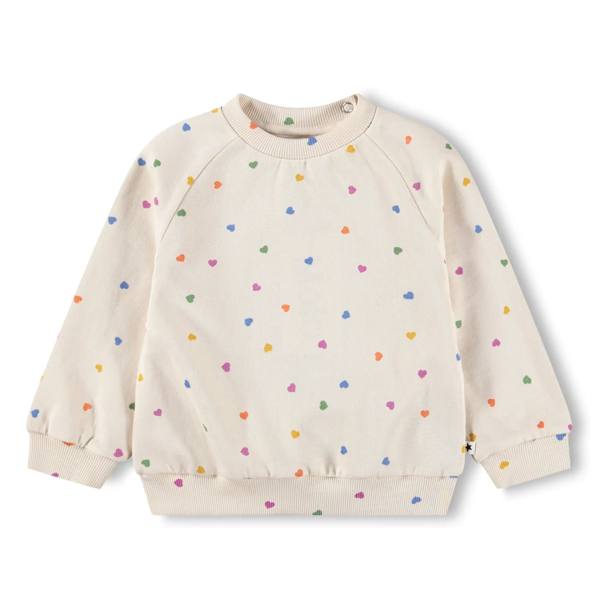 Molo - Sudadera de algodón orgánico con bordado de corazón | Crudo