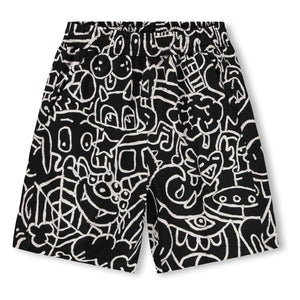 Molo - Shorts de algodón orgánico Avart Doodles | Negro