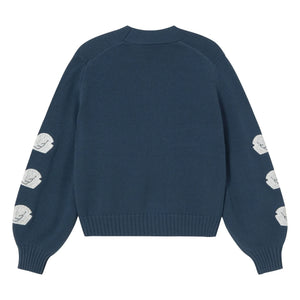 The Tiny Big Sister - Cardigan de cisne de algodón | Azul marino
