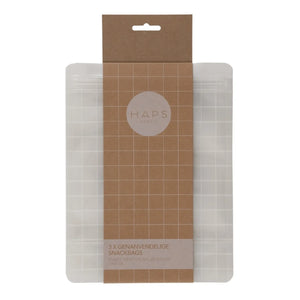 Haps Nordic - Bolsas reutilizables para aperitivos de 1000 ml - Paquete de 3