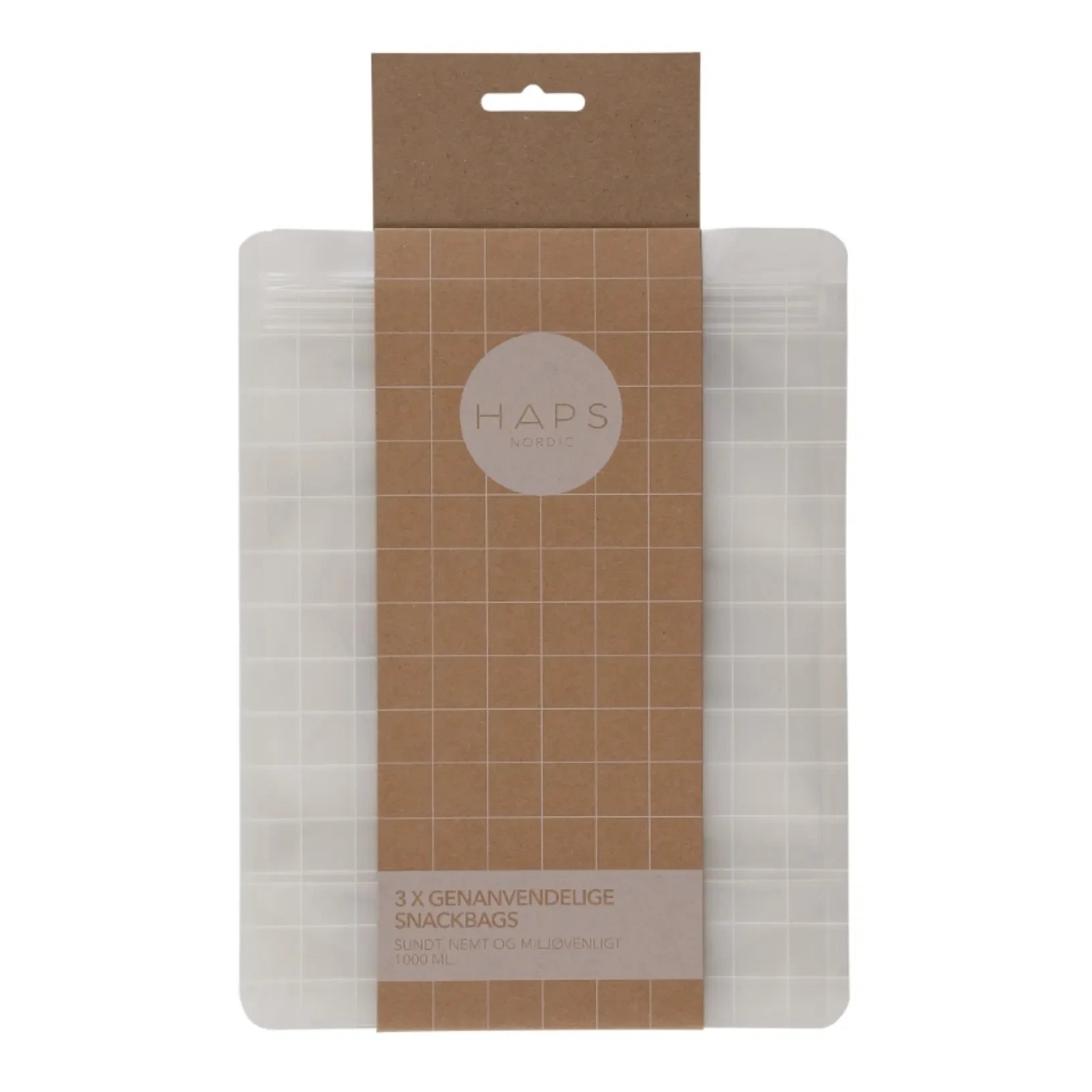 Haps Nordic - Bolsas reutilizables para aperitivos de 1000 ml - Paquete de 3