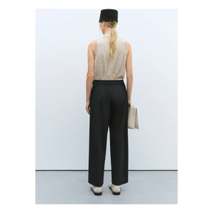 Cordera - Pantalón de lana virgen de sastrería nueva | Negro