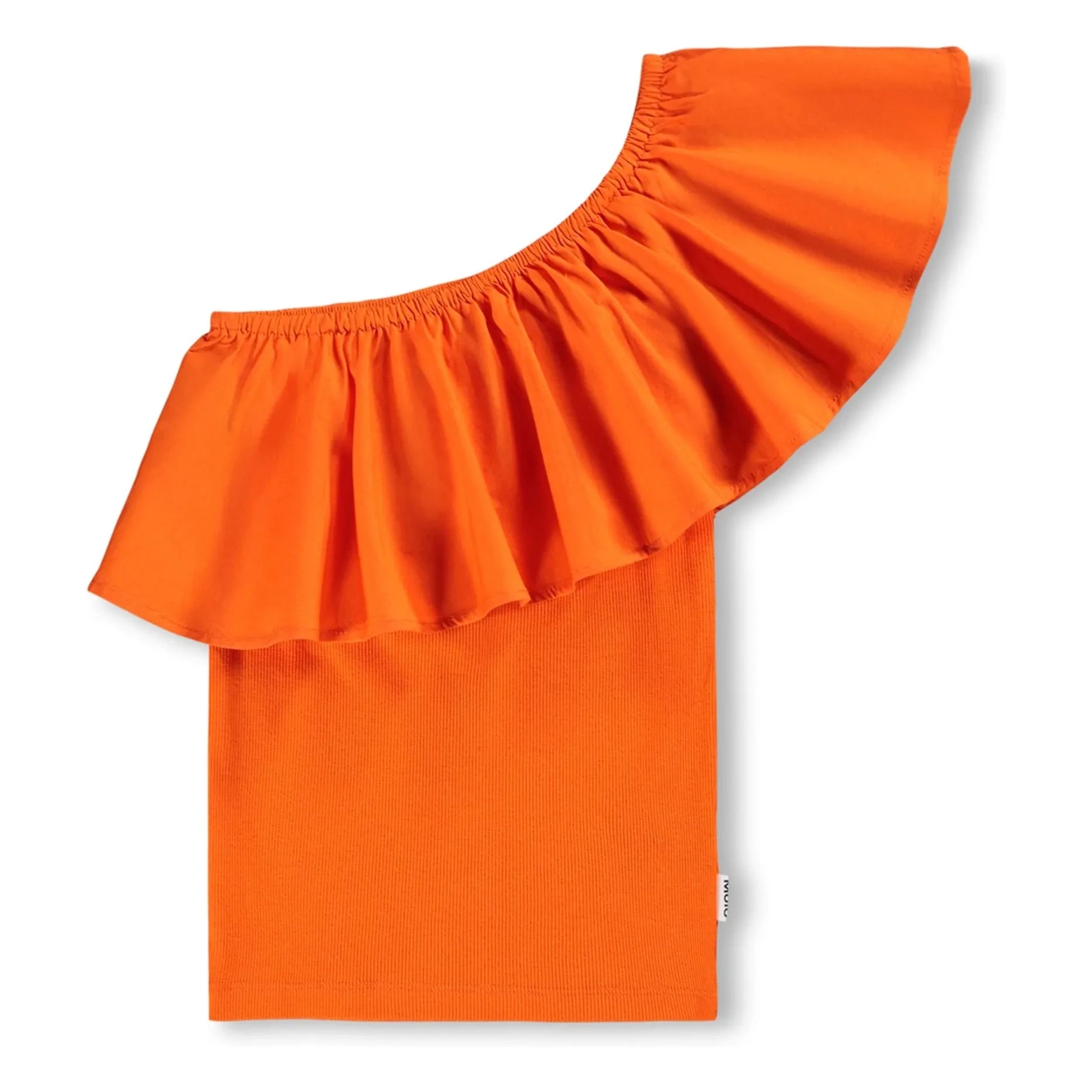 Molo - Rebecca Parte superior de volantes asimétricos de algodón orgánico | Naranja