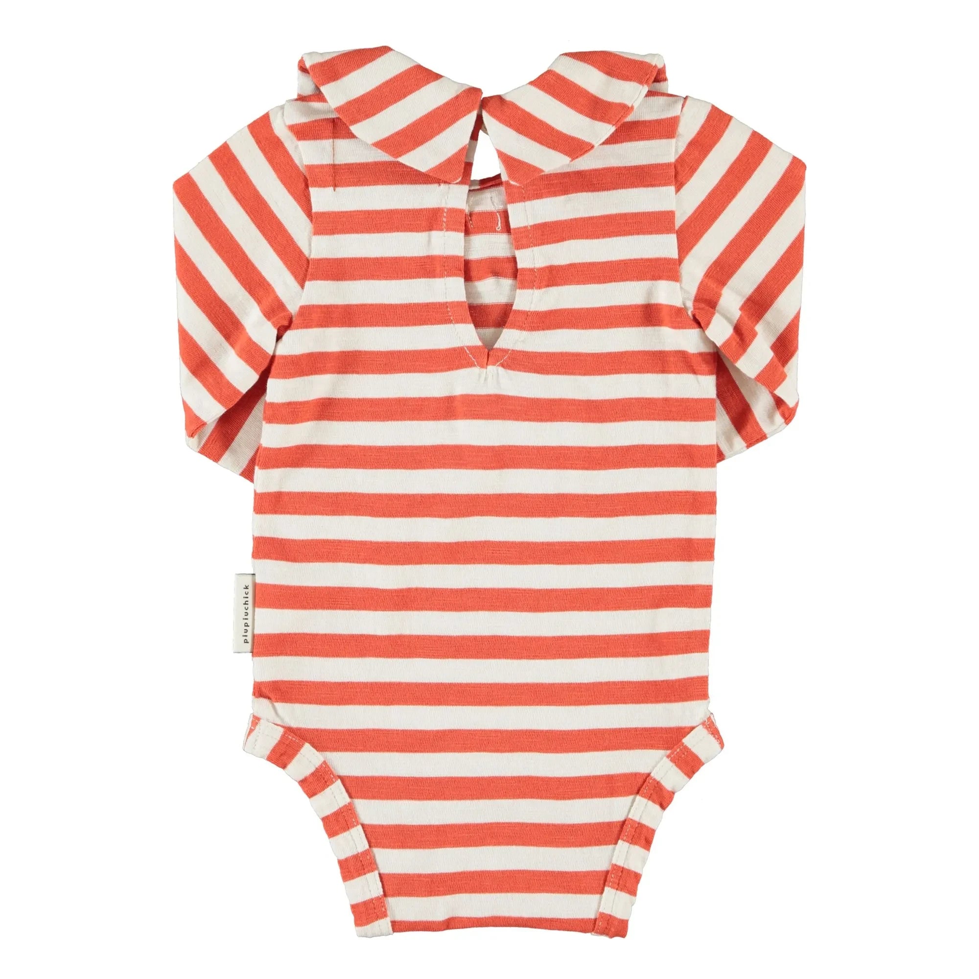 Piupiuchick - Body con Cuello Azul Marino a Rayas | Naranja