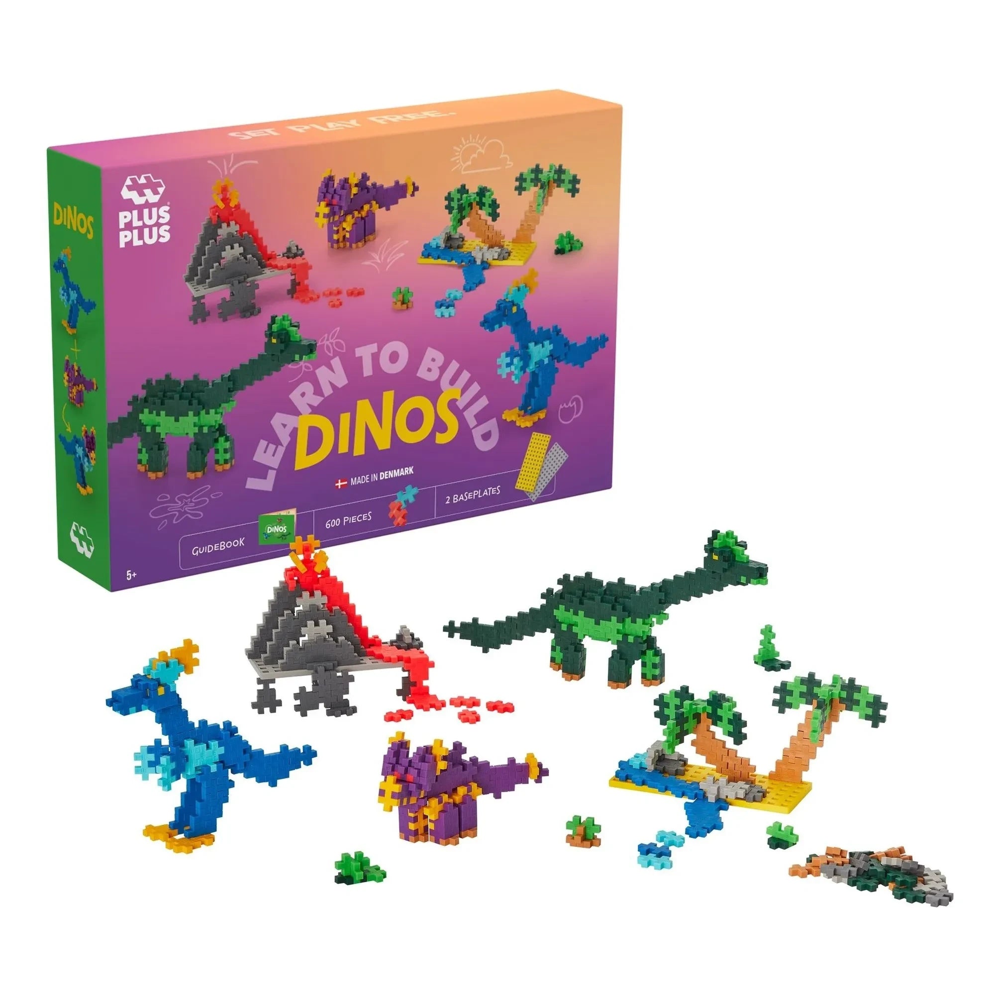 Plus-Plus - Set de exploración de dinosaurios - 600 piezas