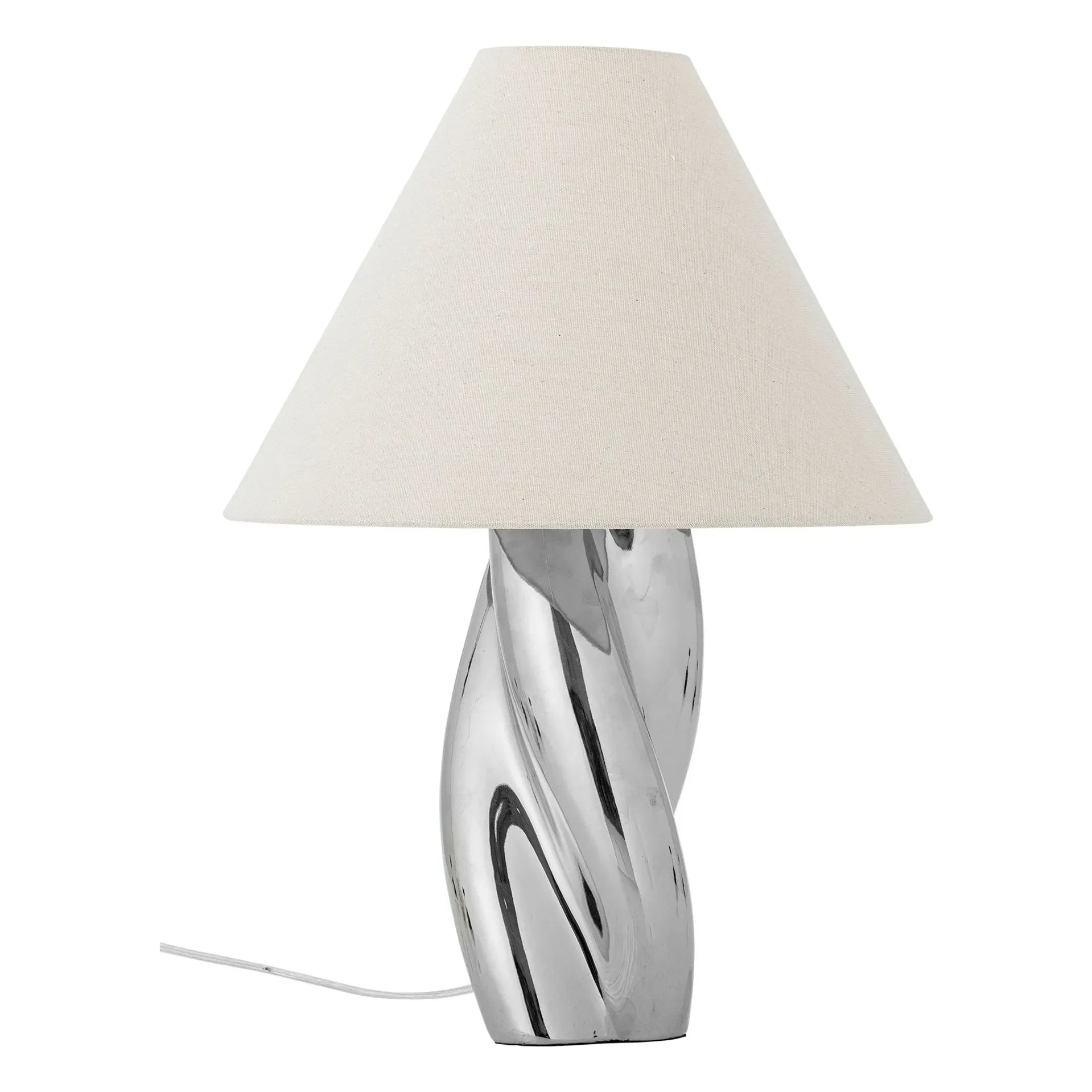 Bloomingville - Lámpara de mesa de cerámica de piedra Silva | Plata