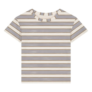 Studio Bohème - Camiseta de Algodón Orgánico de Rayas Básicas | Azul Claro