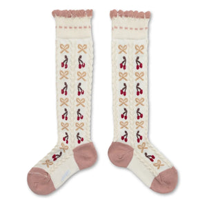 Collégien - Calcetines Cherry Knot | Blanco roto