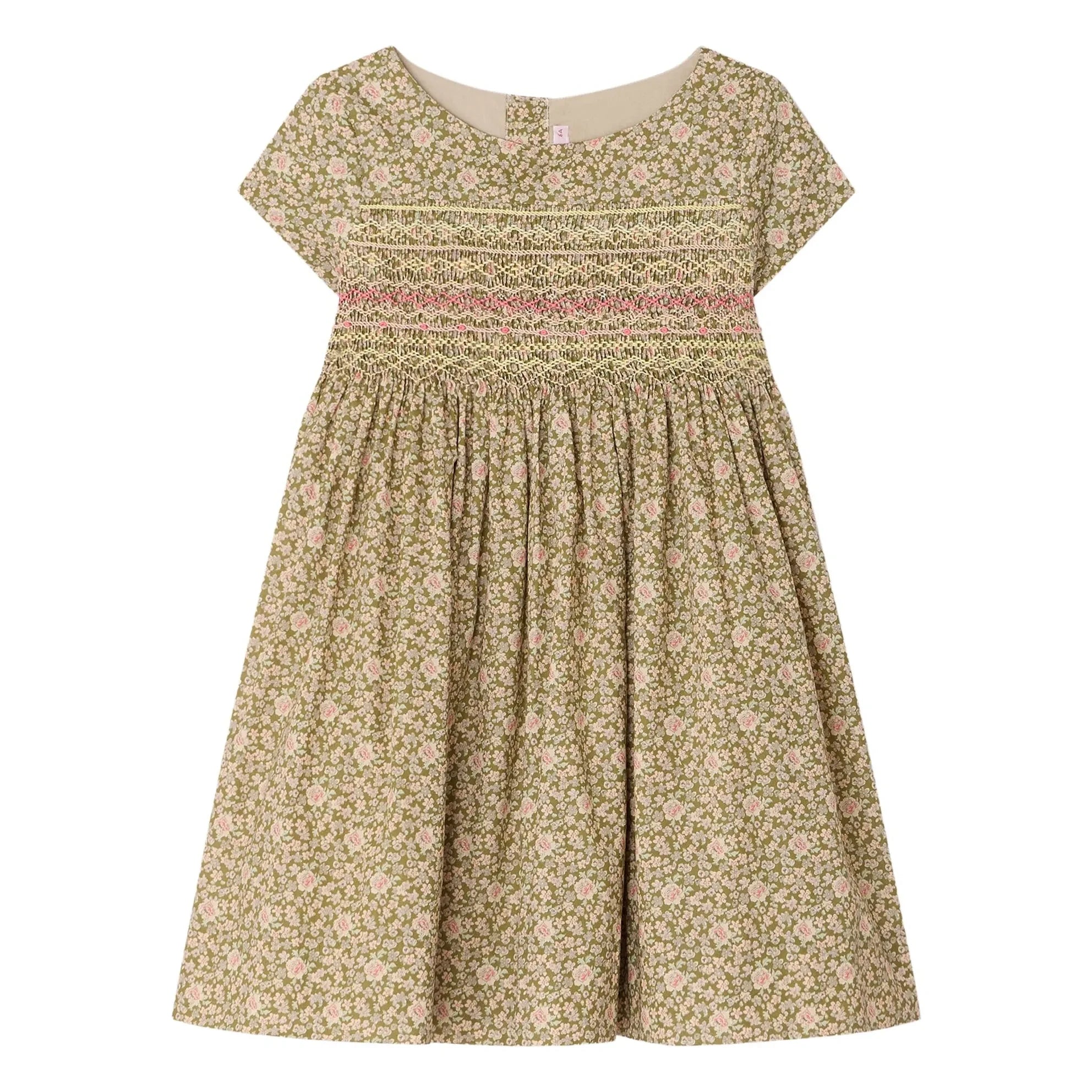 Bonpoint - Vestido de algodón orgánico con estampado Liberty Duchesse | Verde