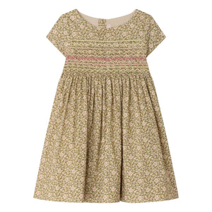 Bonpoint - Vestido de algodón orgánico con estampado Liberty Duchesse | Verde