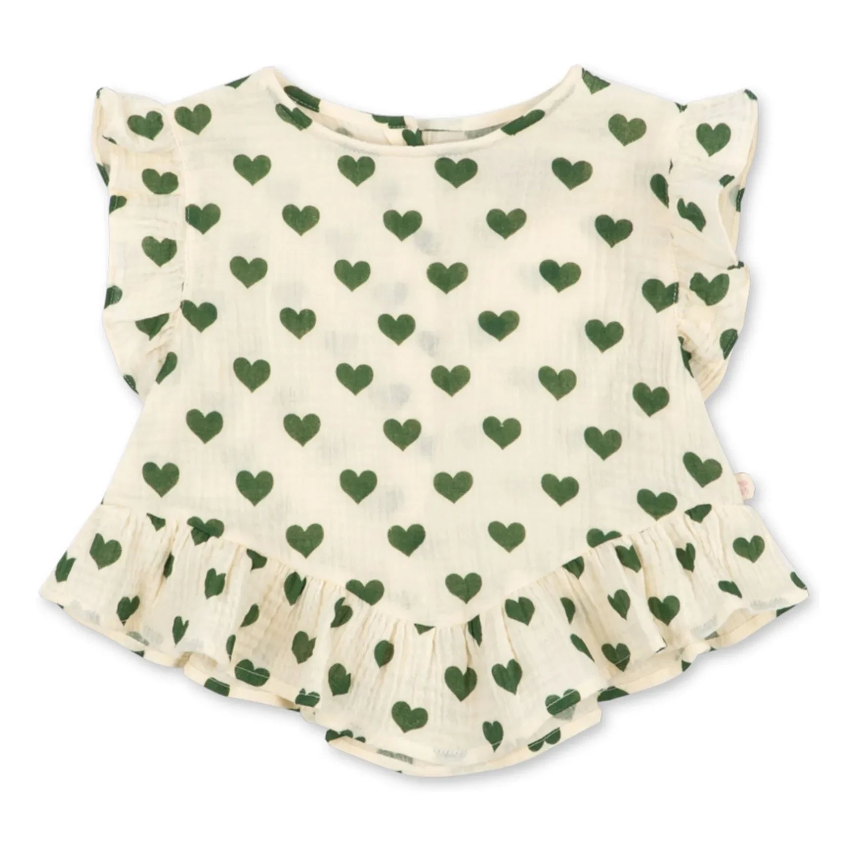 Konges Sløjd - Top de algodón orgánico Coco Hearts | Crudo