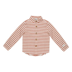 Donsje - Camisa de Algodón Orgánico a Rayas Leom | Crudo