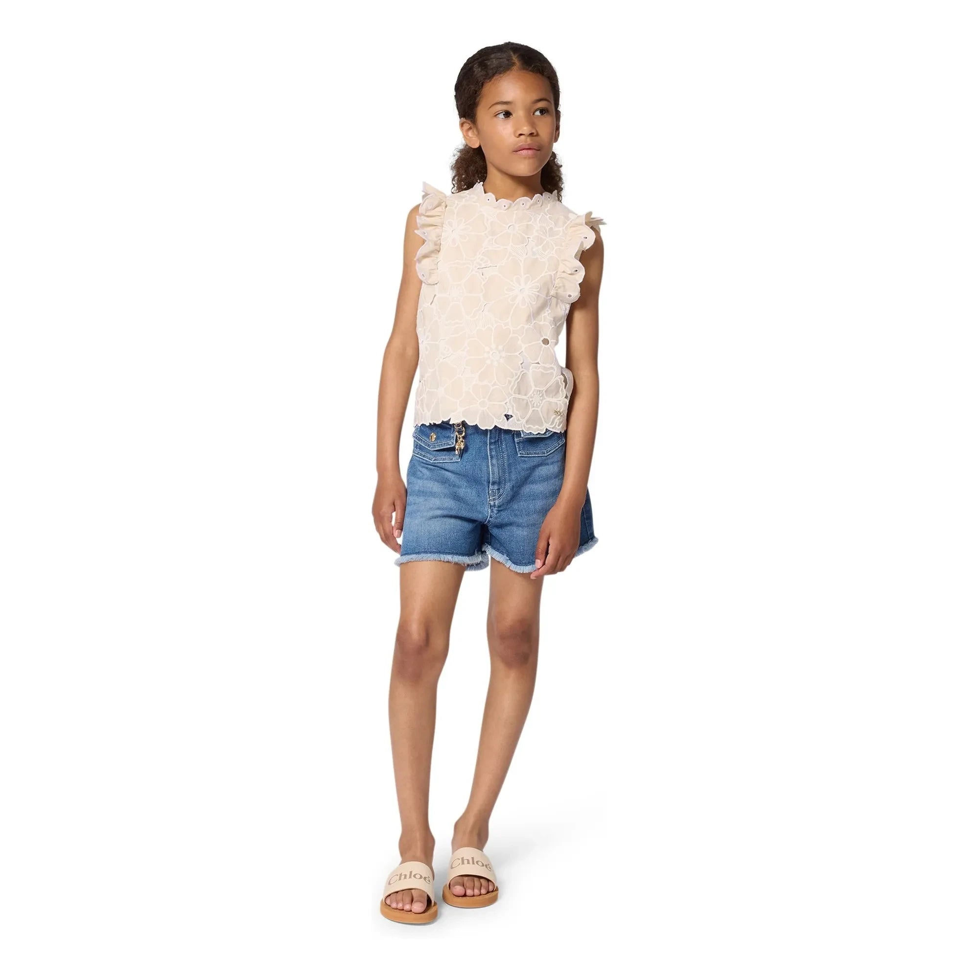 Chloé - Shorts de mezclilla orgánicos | Azul