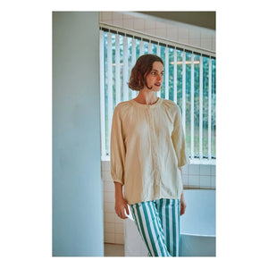 Poudre Organic - Pamuklu Müslin Akşam Bluzu | Bej