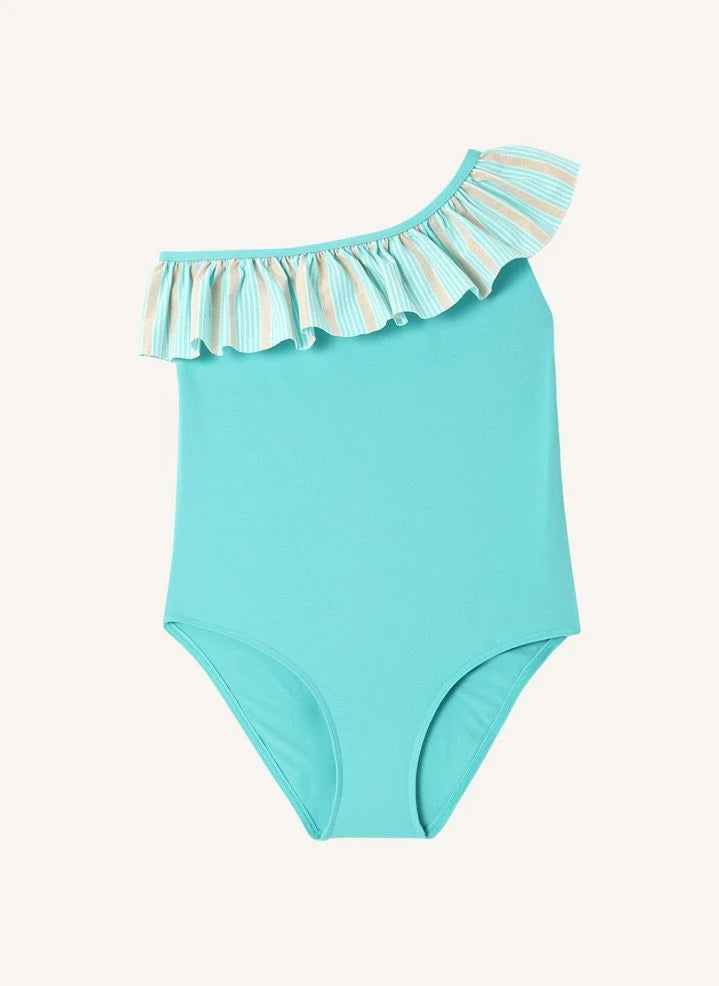 Lison Paris - Bañador asimétrico Riviera de una pieza | Azul