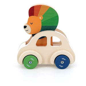 Vilac - Le Lion horn car | Bej
