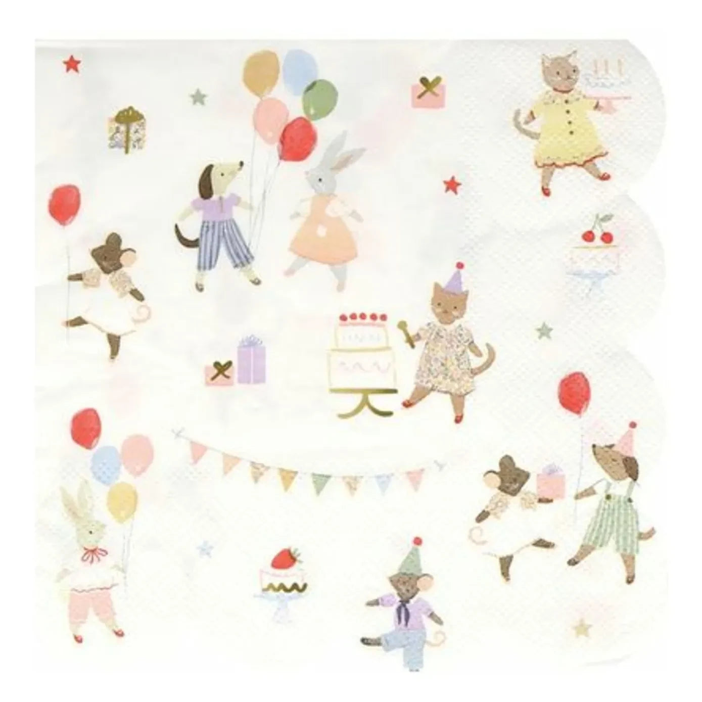 Meri Meri - Amigos Animales Servilletas de Papel de Cumpleaños - Juego de 16