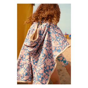 Louise Misha - Poncho de baño Mael de algodón orgánico | Azul