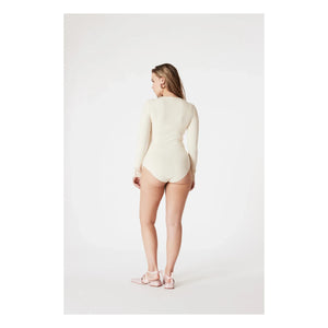 Icone - Claudia Body de Canalé de Algodón Orgánico | Crudo