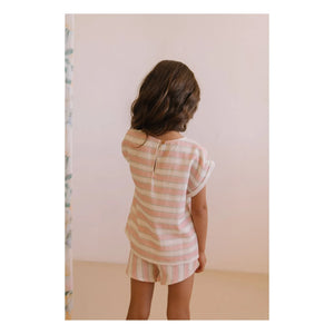 Studio Bohème - Camiseta de gasa de algodón a rayas Praslin | Rosa