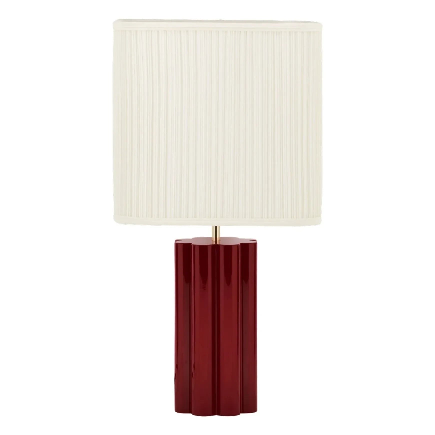 The Socialite Family - Lámpara de mesa Gioia de madera lacada y algodón plisado - Versión europea (220 V) | Burdeos