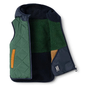 Liewood - Diana Chaleco estilo Sherpa, fabricado con fibras recicladas | azul noche