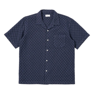 Universal Works - Camisa Road Dot Waffle | Azul marino