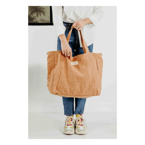 Adorna - Bolso de lino con cremallera | Terracota