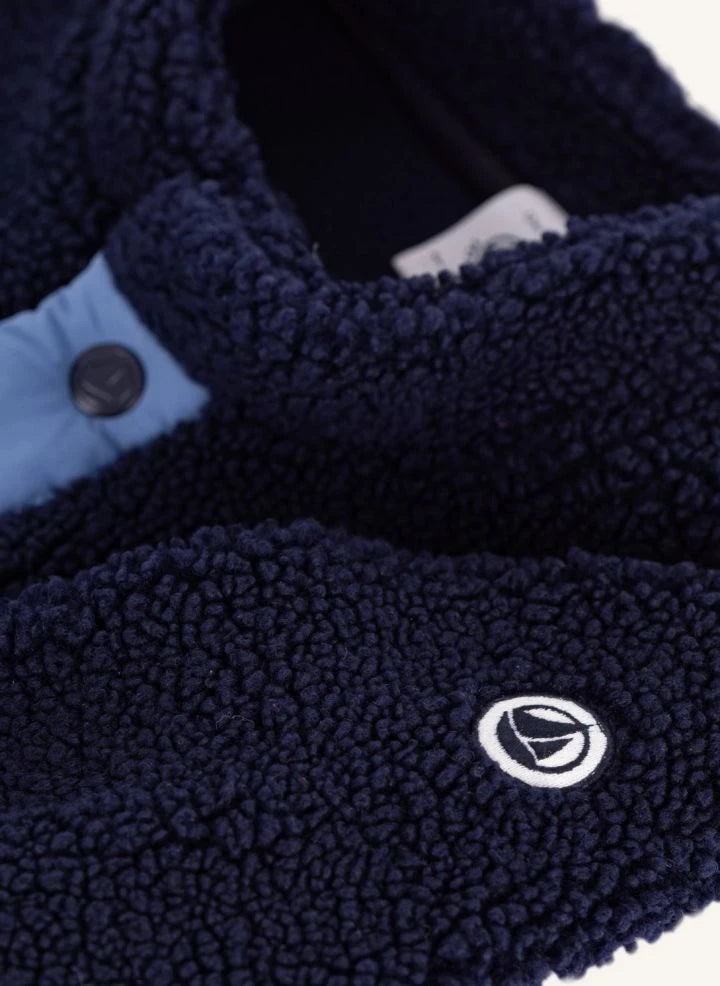 Petit Bateau - Chaqueta estilo sherpa | Azul marino