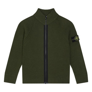 Stone Island - Chaleco de Lana con Cremallera y Logotipo | Caqui
