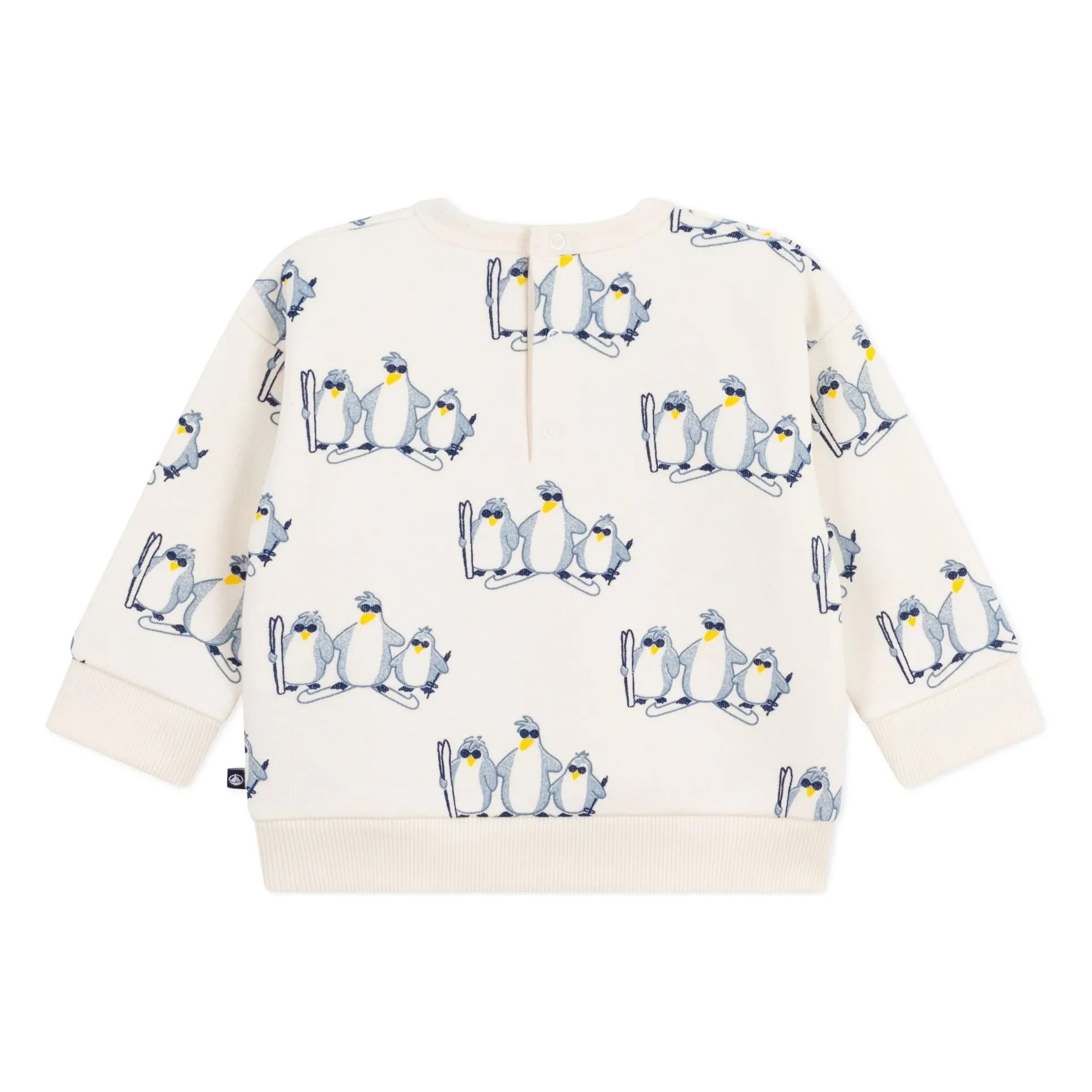 Petit Bateau - Sudadera con pingüinos patinadores | Crudo