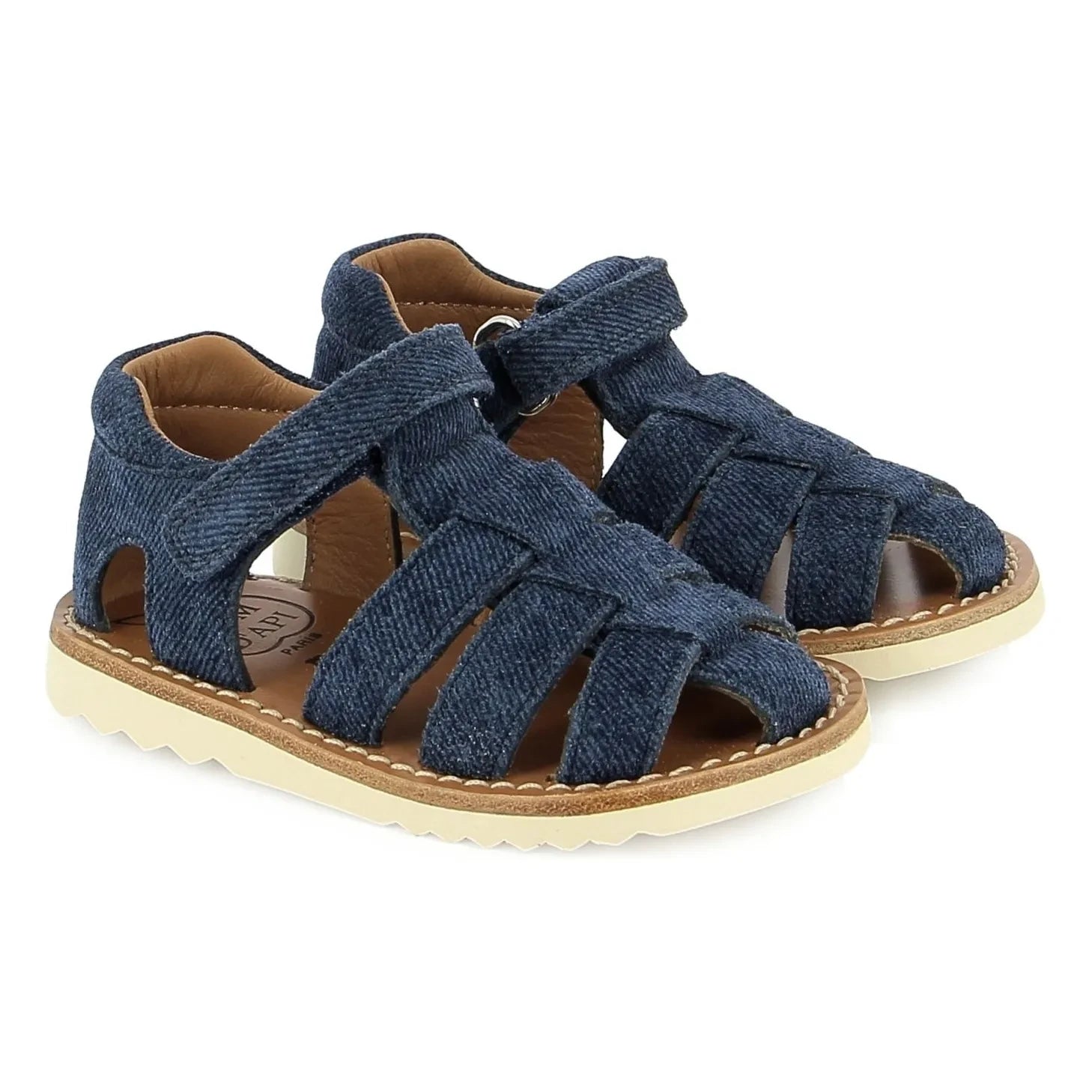 Pom d'Api - Sandalias Waff Papy | Azul denim