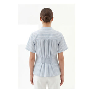 BELLEPIECE - Blusa de rayas Patrizia Cotton | Azul claro