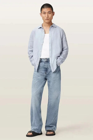 AllSaints camisa de lino para hombre LOOM