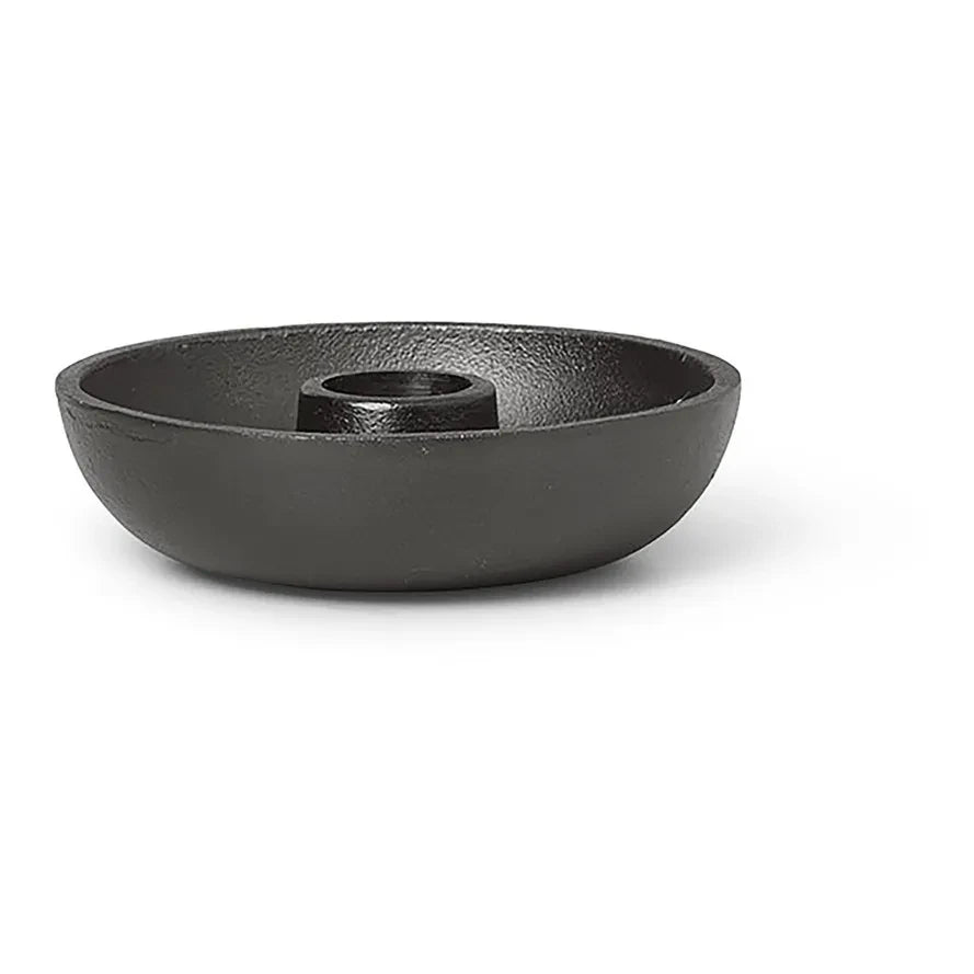 Ferm Living - Portavelas Cuenco de Aluminio Reciclado | Negro