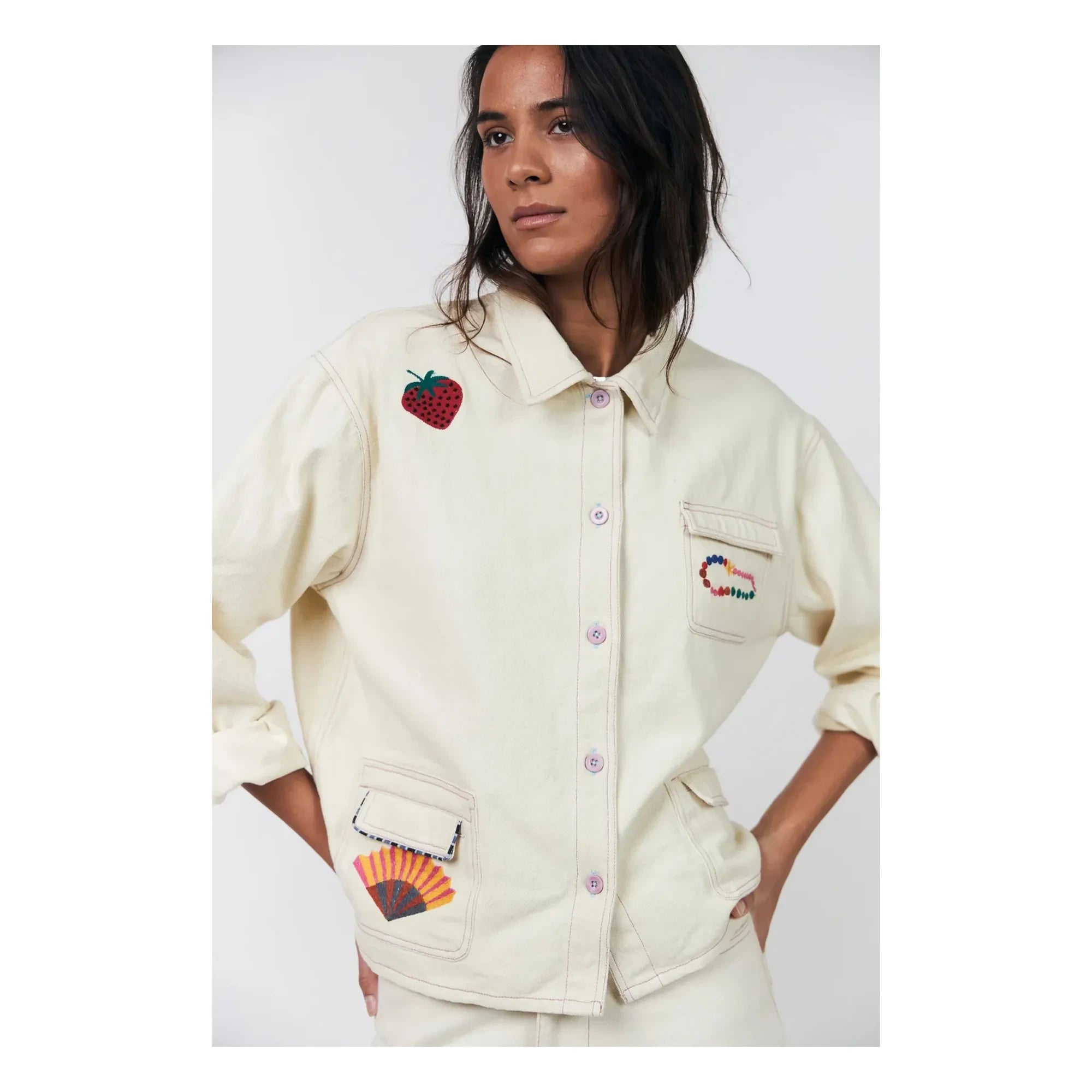 Lollys Laundry - Chaqueta de algodón April | Crema