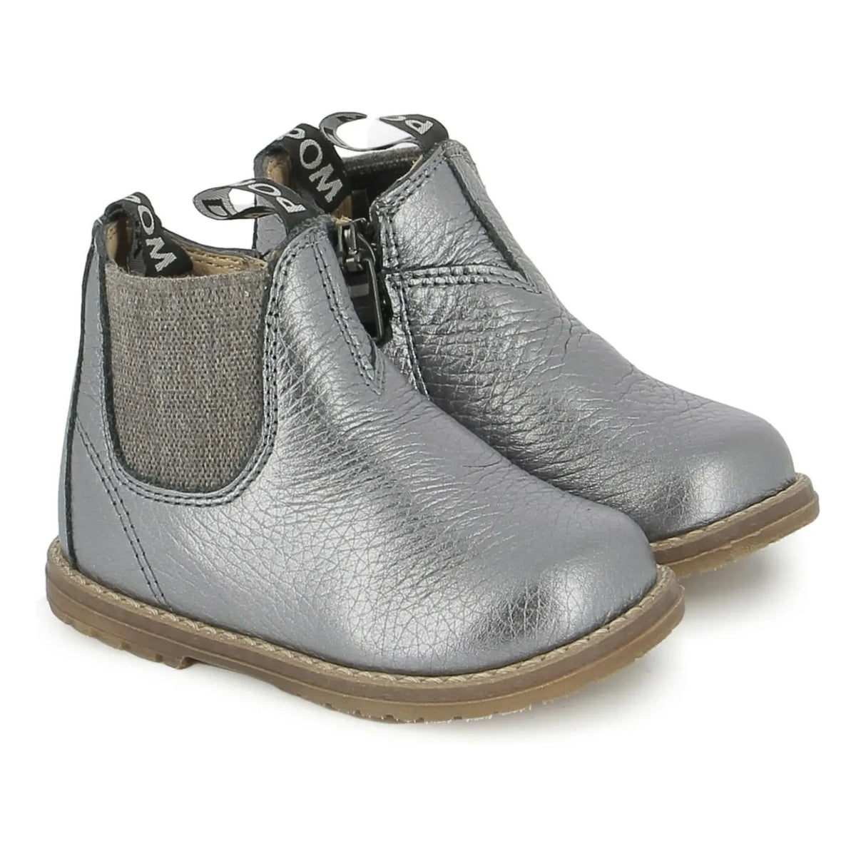 Pom d'Api - Bob Jod Botines de piel granulada con cremallera | Gris azulado