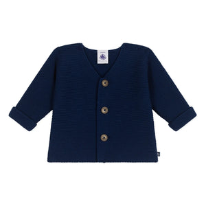 Petit Bateau - Cárdigan de algodón orgánico Barby | Azul marino
