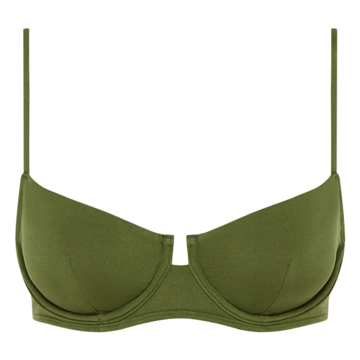 Peony - Top de punto Olivine con fibras recicladas | Verde oliva
