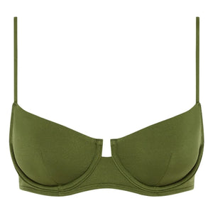 Peony - Top de punto Olivine con fibras recicladas | Verde oliva