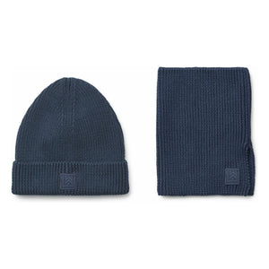 Liewood - Conjunto de gorro y cuello Lina de algodón orgánico | Azul marino