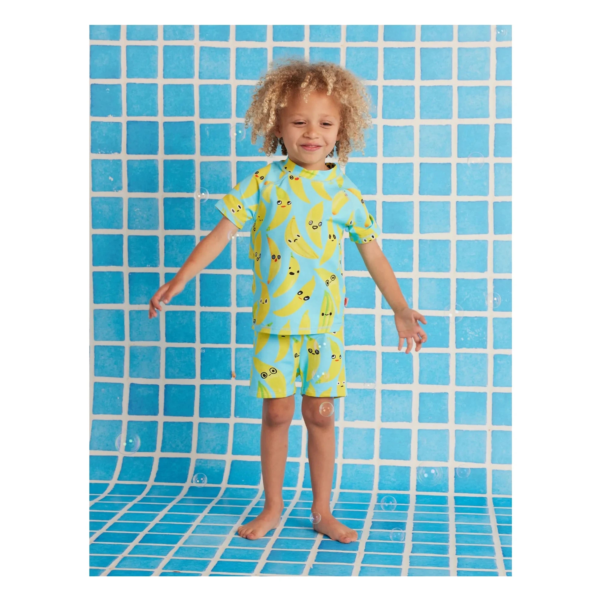 Halcyon Nights - Bañador de fibra reciclada con estampado de plátanos | Turquesa