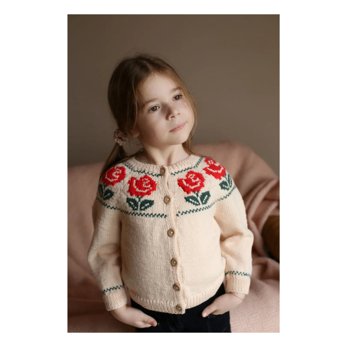 Kalinka - Cárdigan de lana Merino rosa | Beige