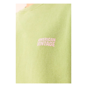 American Vintage - Sudadera Plizzy de algodón | Verde pálido