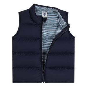 Petit Bateau - Chaleco acolchado sin mangas para bebé | Azul marino