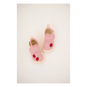 bisgaard - Zapatillas de estar por casa rayadas con mariquitas | Rojo