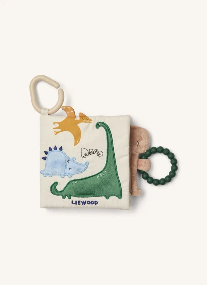 Liewood - Libro de actividades de tela Fey | Dino Roar/Azul cielo
