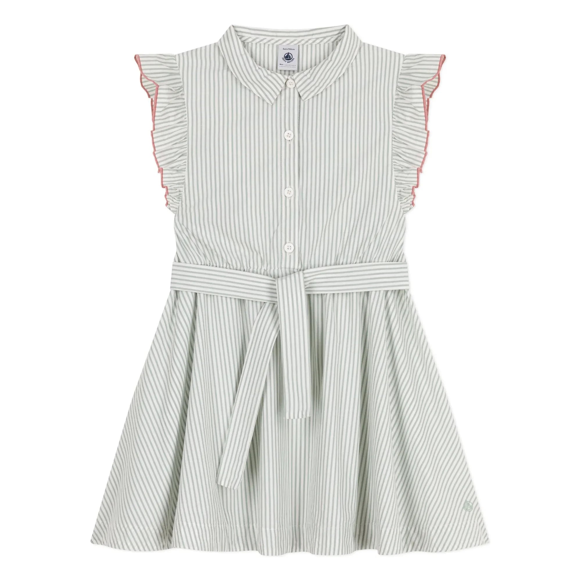 Petit Bateau - Vestido de popelín de algodón orgánico Blotilde | Blanco
